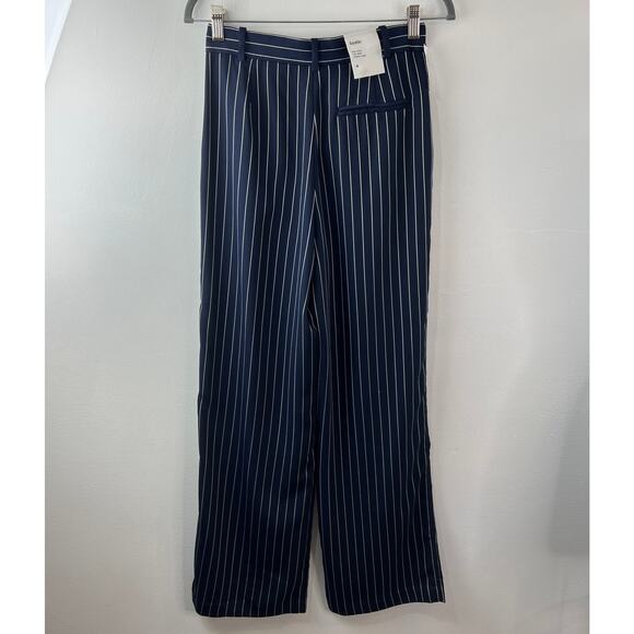 BABATON Sadiki Navy White Modesto Pant Pinstripe High-Rise Wide Leg Size 4 NEW - Picture 6 of 10
